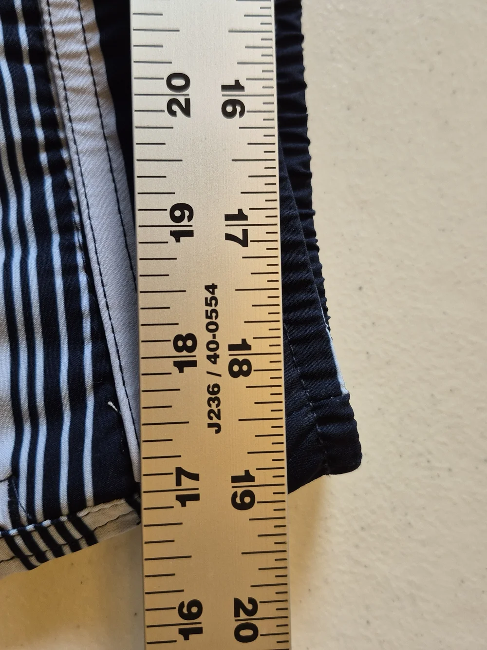 Surfside Supply Navy and White Striped Swim Trunks